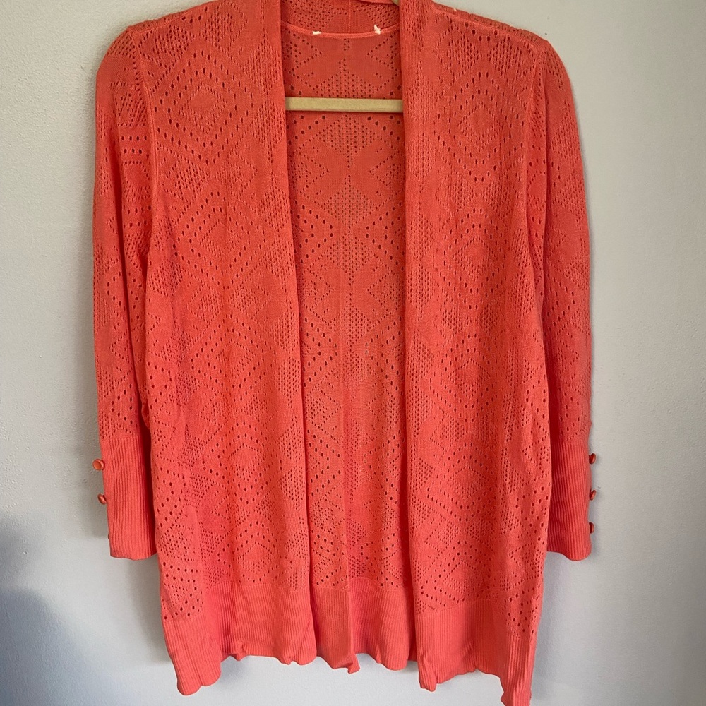 Cyrus Knits Coral Knitted Cardigan Size L